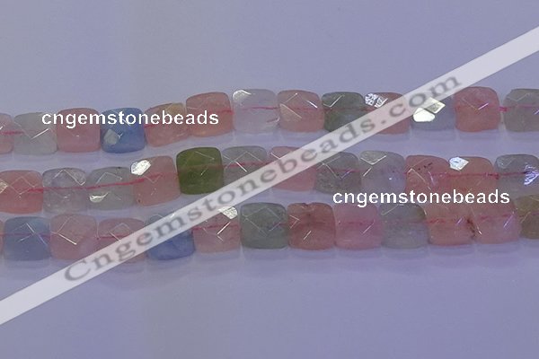 CMG261 15.5 inches 14*14mm faceted square morganite beads