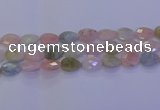 CMG273 15.5 inches 12*16mm faceted flat teardrop morganite beads