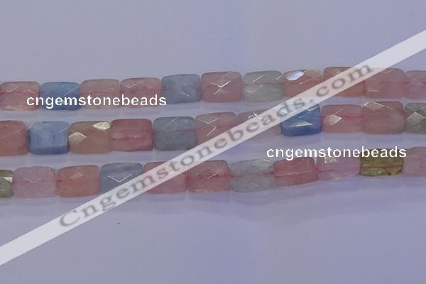 CMG278 15.5 inches 10*14mm faceted rectangle morganite beads