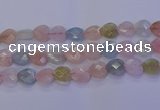 CMG286 15.5 inches 16*16mm faceted heart morganite beads
