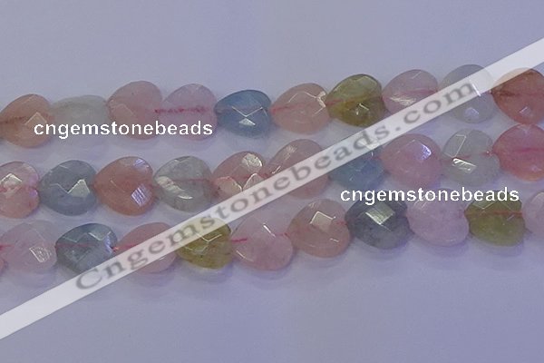 CMG286 15.5 inches 16*16mm faceted heart morganite beads