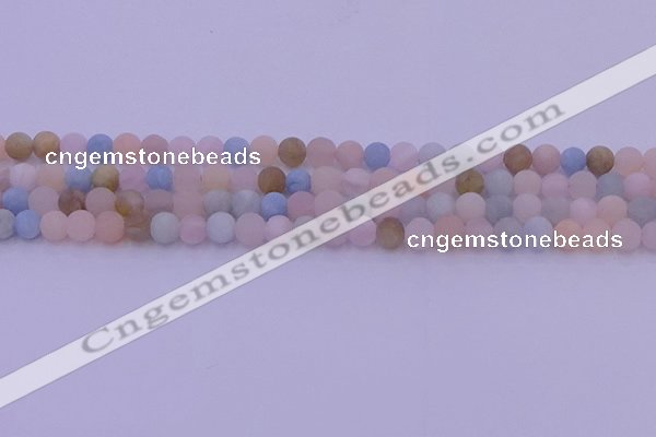 CMG301 15.5 inches 6mm round matte morganite beads wholesale