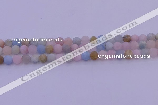 CMG302 15.5 inches 8mm round matte morganite beads wholesale