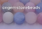 CMG304 15.5 inches 12mm round matte morganite beads wholesale