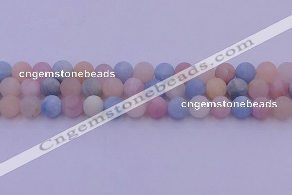 CMG304 15.5 inches 12mm round matte morganite beads wholesale