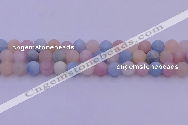 CMG304 15.5 inches 12mm round matte morganite beads wholesale