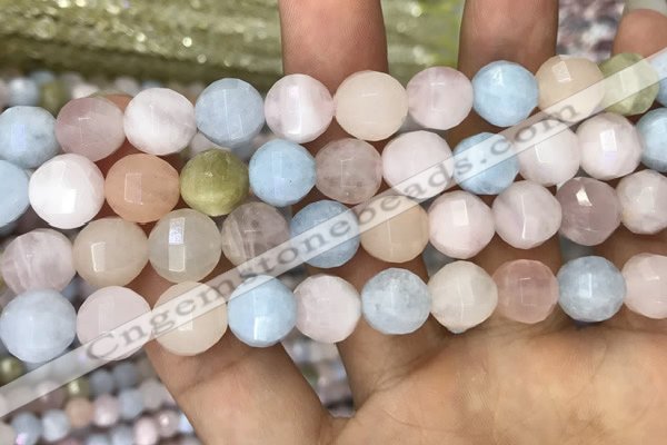 CMG309 15.5 inches 10mm faceted round morganite beads