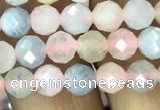 CMG321 15.5 inches 6mm faceted round morganite gemstone beads