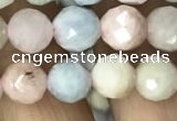 CMG322 15.5 inches 8mm faceted round morganite gemstone beads