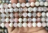 CMG380 15.5 inches 10mm faceted round morganite gemstone beads