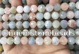 CMG381 15.5 inches 10mm faceted round morganite gemstone beads