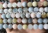 CMG388 15.5 inches 10mm faceted round morganite beads wholesale