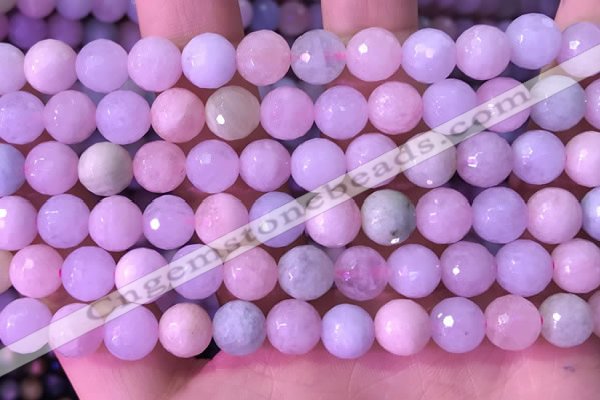 CMG398 15.5 inches 8mm faceted round morganite beads wholesale