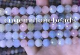 CMG417 15.5 inches 10mm faceted round morganite gemstone beads