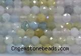 CMG471 15 inches 3mm faceted round morganite beads