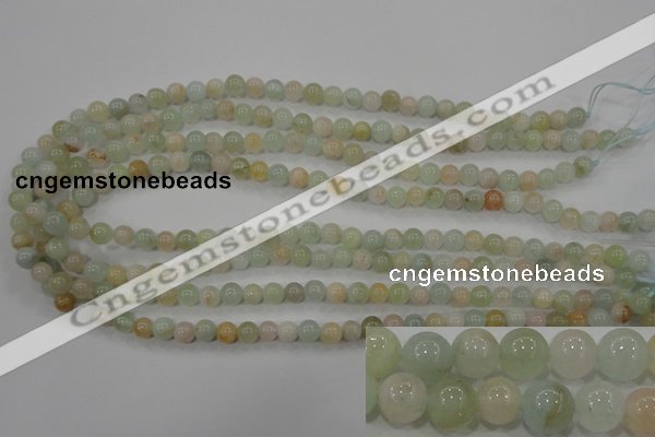 CMG51 15.5 inches 6mm round natural morganite beads wholesale