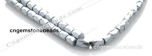 CMH01 16 inches 6*8mm faceted column magnetic hematite beads