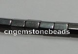 CMH107 15.5 inches 5*6mm faceted tube magnetic hematite beads