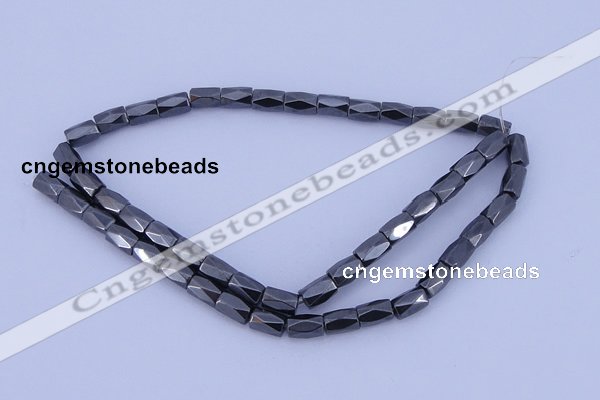 CMH12 16 inches 6*8mm faceted column magnetic hematite beads