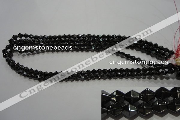 CMH135 15.5 inches 6*6mm faceted bicone magnetic hematite beads