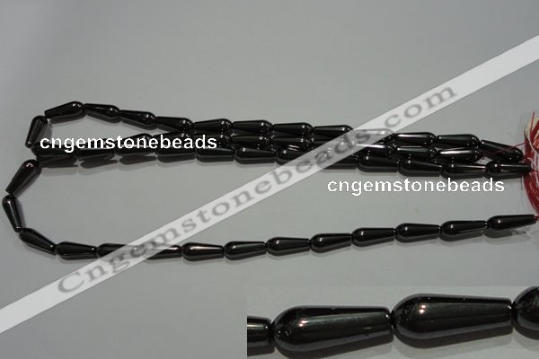 CMH139 15.5 inches 6*16mm teardrop magnetic hematite beads