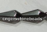 CMH142 15.5 inches 8*16mm faceted teardrop magnetic hematite beads