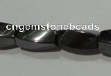 CMH152 15.5 inches 5*11mm twisted rice magnetic hematite beads