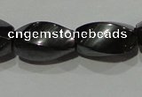 CMH154 15.5 inches 8*14mm twisted rice magnetic hematite beads