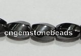 CMH156 15.5 inches 5*8mm twisted rice magnetic hematite beads