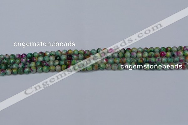 CMJ414 15.5 inches 4mm round rainbow jade beads wholesale