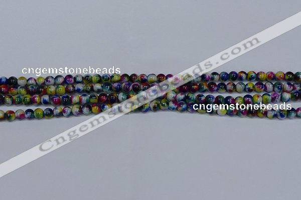 CMJ463 15.5 inches 4mm round rainbow jade beads wholesale