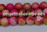 CMJ514 15.5 inches 8mm round rainbow jade beads wholesale