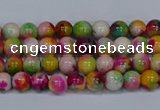 CMJ589 15.5 inches 4mm round rainbow jade beads wholesale