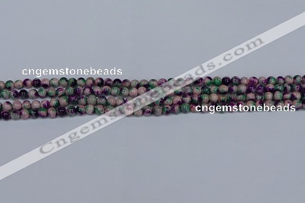 CMJ596 15.5 inches 4mm round rainbow jade beads wholesale