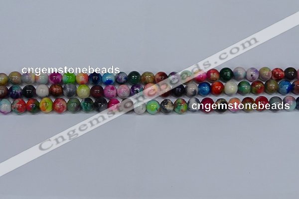 CMJ752 15.5 inches 8mm round rainbow jade beads wholesale