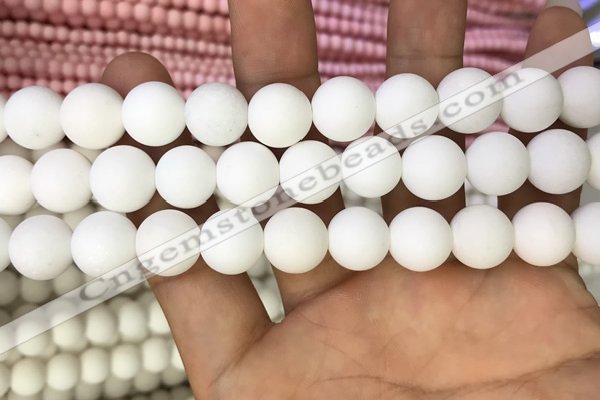 CMJ804 15.5 inches 12mm round matte Mashan jade beads wholesale