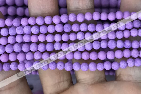 CMJ815 15.5 inches 4mm round matte Mashan jade beads wholesale