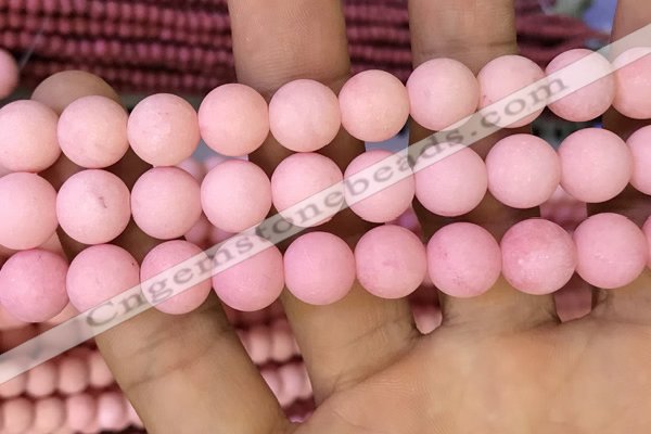 CMJ824 15.5 inches 12mm round matte Mashan jade beads wholesale