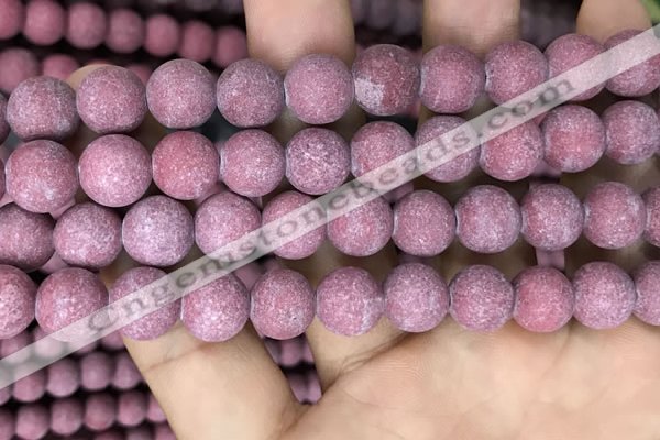 CMJ834 15.5 inches 12mm round matte Mashan jade beads wholesale