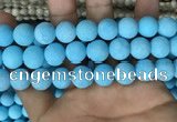 CMJ839 15.5 inches 12mm round matte Mashan jade beads wholesale