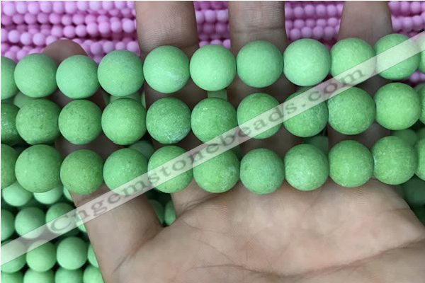 CMJ844 15.5 inches 12mm round matte Mashan jade beads wholesale