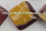 CMK108 15.5 inches 30*30mm twisted diamond mookaite beads wholesale