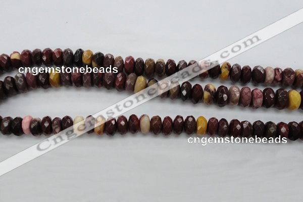 CMK121 15.5 inches 7*10mm faceted rondelle mookaite beads wholesale