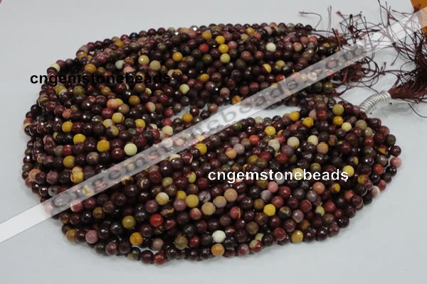 CMK15 15.5 inches 4mm faceted round mookaite beads wholesale