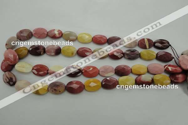 CMK155 15.5 inches 13*18mm faceted oval mookaite beads wholesale