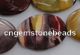 CMK158 15.5 inches 25*35mm faceted oval mookaite beads wholesale