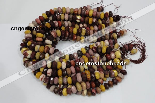 CMK21 15.5 inches 8*14mm faceted rondelle mookaite beads wholesale