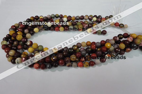 CMK212 15.5 inches 8mm faceted round mookaite gemstone beads