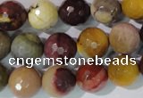 CMK214 15.5 inches 12mm faceted round mookaite gemstone beads