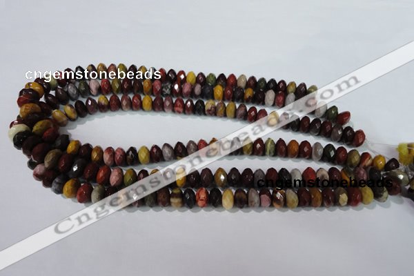 CMK225 15.5 inches 6*10mm faceted rondelle mookaite gemstone beads